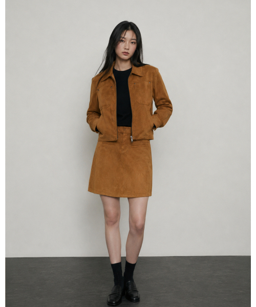 BRILLEMONTHS（ブリルモンス）の「スエードジップアップジャケット[キャメル]（その他アウター・レディース・その他・SMALL/MEDIUM）」の2枚目の写真