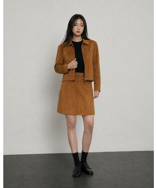 BRILLEMONTHS（ブリルモンス）の「スエードジップアップジャケット[キャメル]（その他アウター・レディース・その他・SMALL/MEDIUM）」の3枚目の写真