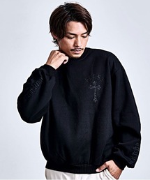 『CavariA/キャバリア』ペイズリークロスアップリケトレーナー