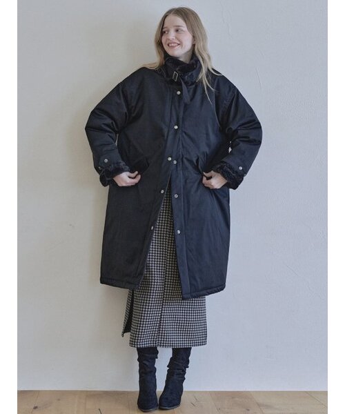 Safari Fur Long Padding Jumper - BLACK