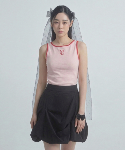 MOIREMOA(モアレモア)の「MO Two-Way Sleeveless Top-Pink(Tシャツ/カットソー・レディース・ピンク・FREE)」の2枚目の写真