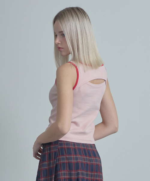 MOIREMOA(モアレモア)の「MO Two-Way Sleeveless Top-Pink(Tシャツ/カットソー・レディース・ピンク・FREE)」の5枚目の写真
