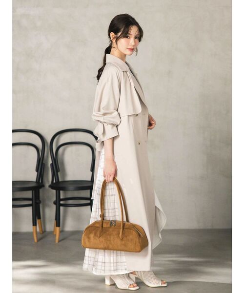 MERCURYDUO（マーキュリーデュオ）の「バックチュールトレンチコート（トレンチコート・レディース・アイボリー/ピンク/ベージュ・MEDIUM/SMALL）」の5枚目の写真