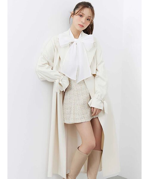 MERCURYDUO（マーキュリーデュオ）の「バックチュールトレンチコート（トレンチコート・レディース・アイボリー/ピンク/ベージュ・MEDIUM/SMALL）」の19枚目の写真