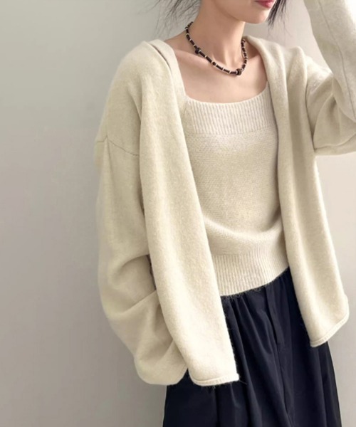 Miniministore(ミニミニストア)の「ニットアンサンブル着回しニット2点セット(カーディガン/ボレロ・レディース・アイボリー/ダークグレー/ブラック/オレンジ・FREE)」の17枚目の写真