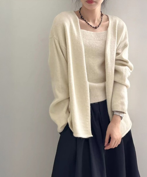 Miniministore(ミニミニストア)の「ニットアンサンブル着回しニット2点セット(カーディガン/ボレロ・レディース・アイボリー/ダークグレー/ブラック/オレンジ・FREE)」の18枚目の写真