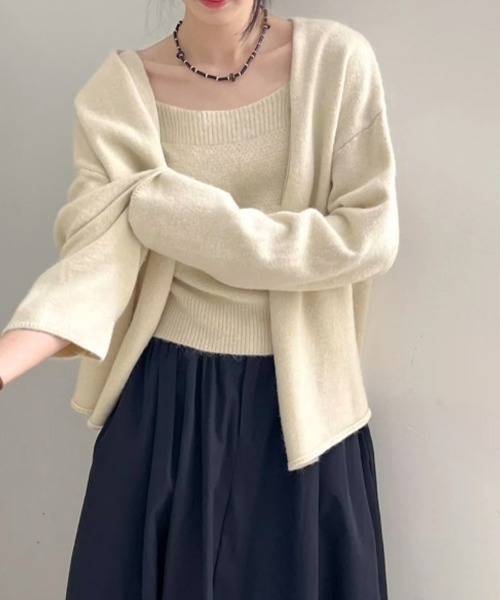 Miniministore(ミニミニストア)の「ニットアンサンブル着回しニット2点セット(カーディガン/ボレロ・レディース・アイボリー/ダークグレー/ブラック/オレンジ・FREE)」の19枚目の写真