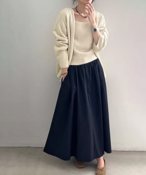 Miniministore(ミニミニストア)の「ニットアンサンブル着回しニット2点セット(カーディガン/ボレロ・レディース・アイボリー/ダークグレー/ブラック/オレンジ・FREE)」の12枚目の写真