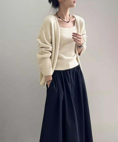 Miniministore(ミニミニストア)の「ニットアンサンブル着回しニット2点セット(カーディガン/ボレロ・レディース・アイボリー/ダークグレー/ブラック/オレンジ・FREE)」の13枚目の写真