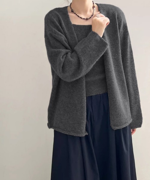 Miniministore(ミニミニストア)の「ニットアンサンブル着回しニット2点セット(カーディガン/ボレロ・レディース・アイボリー/ダークグレー/ブラック/オレンジ・FREE)」の14枚目の写真