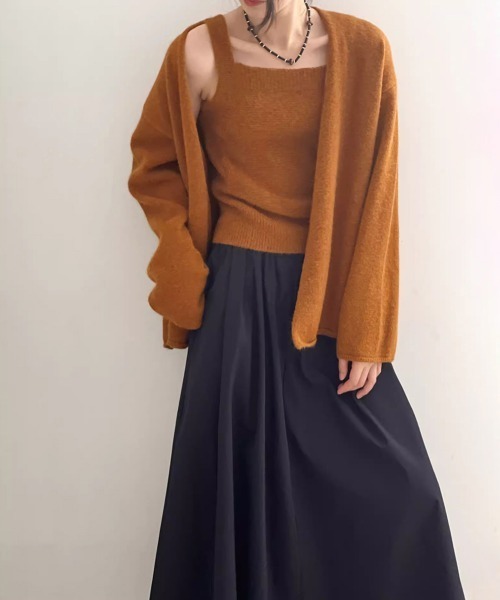 Miniministore(ミニミニストア)の「ニットアンサンブル着回しニット2点セット(カーディガン/ボレロ・レディース・アイボリー/ダークグレー/ブラック/オレンジ・FREE)」の8枚目の写真