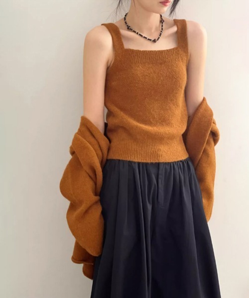 Miniministore(ミニミニストア)の「ニットアンサンブル着回しニット2点セット(カーディガン/ボレロ・レディース・アイボリー/ダークグレー/ブラック/オレンジ・FREE)」の9枚目の写真