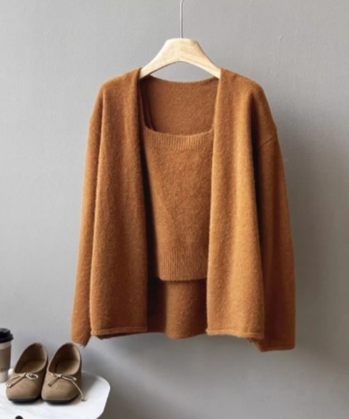 Miniministore(ミニミニストア)の「ニットアンサンブル着回しニット2点セット(カーディガン/ボレロ・レディース・アイボリー/ダークグレー/ブラック/オレンジ・FREE)」の22枚目の写真
