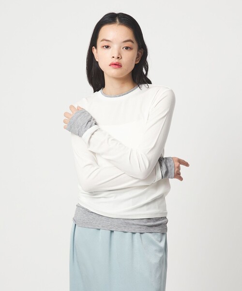 EMMEL REFINES（エメルリファインズ）の「＜EMMEL REFINES＞EM ベアフライス クルーネック プルオーバー（Tシャツ/カットソー・レディース・ライトブルー/ライトピンク/ライトグレー/ホワイト・FREE）」の2枚目の写真