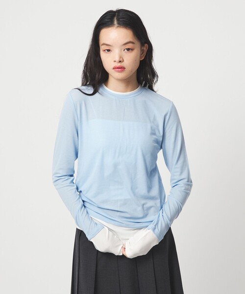 EMMEL REFINES（エメルリファインズ）の「＜EMMEL REFINES＞EM ベアフライス クルーネック プルオーバー（Tシャツ/カットソー・レディース・ライトブルー/ライトピンク/ライトグレー/ホワイト・FREE）」の7枚目の写真