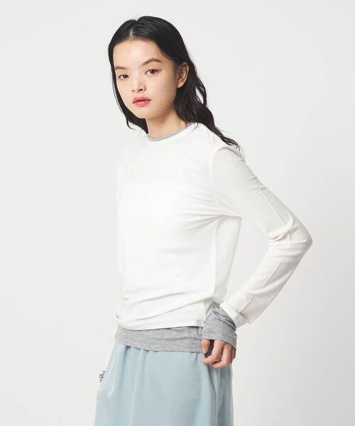 EMMEL REFINES（エメルリファインズ）の「＜EMMEL REFINES＞EM ベアフライス クルーネック プルオーバー（Tシャツ/カットソー・レディース・ライトブルー/ライトピンク/ライトグレー/ホワイト・FREE）」の13枚目の写真