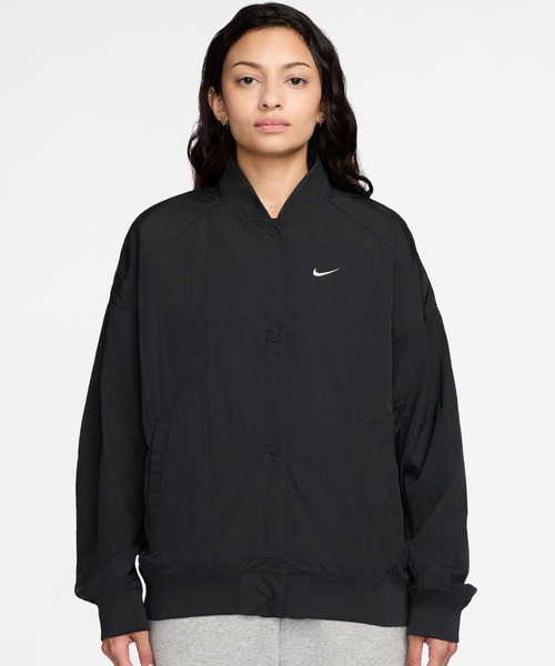 NIKE（ナイキ）の「NIKE AS W NSW HBR VARSITY JKT / ナイキ ウィメンズ NSW ハイブリッド ヴァーシティ ジャケット 【SP】（ナイロンジャケット・レディース・ブラック/グリーン・S/L/M）」の12枚目の写真