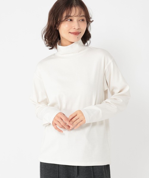 studio CLIP（スタディオクリップ）の「ベーシックタートルネック[プラスサイズあり]（Tシャツ/カットソー・レディース・その他1/ブラック/グレー/オフホワイト・MEDIUM/ﾌﾘｰ(L)/LARGE）」の9枚目の写真