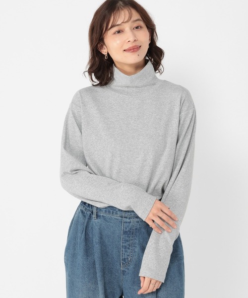 studio CLIP（スタディオクリップ）の「ベーシックタートルネック[プラスサイズあり]（Tシャツ/カットソー・レディース・その他1/ブラック/グレー/オフホワイト・MEDIUM/ﾌﾘｰ(L)/LARGE）」の14枚目の写真