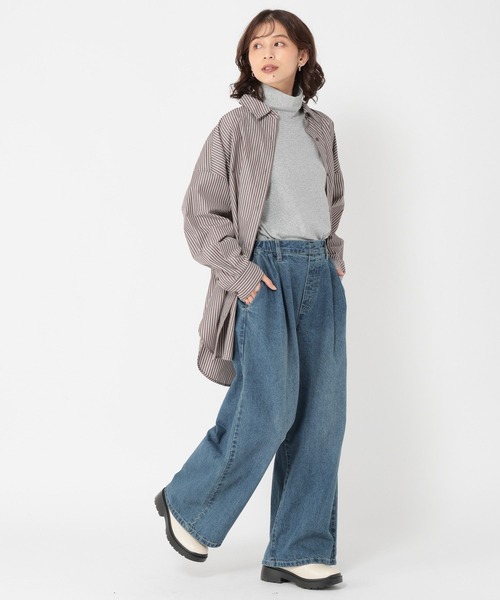 studio CLIP（スタディオクリップ）の「ベーシックタートルネック[プラスサイズあり]（Tシャツ/カットソー・レディース・その他1/ブラック/グレー/オフホワイト・MEDIUM/ﾌﾘｰ(L)/LARGE）」の16枚目の写真