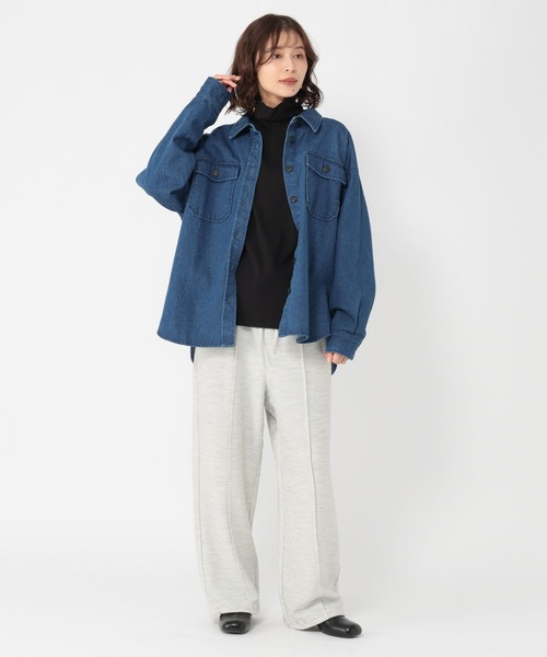 studio CLIP（スタディオクリップ）の「ベーシックタートルネック[プラスサイズあり]（Tシャツ/カットソー・レディース・その他1/ブラック/グレー/オフホワイト・MEDIUM/ﾌﾘｰ(L)/LARGE）」の20枚目の写真