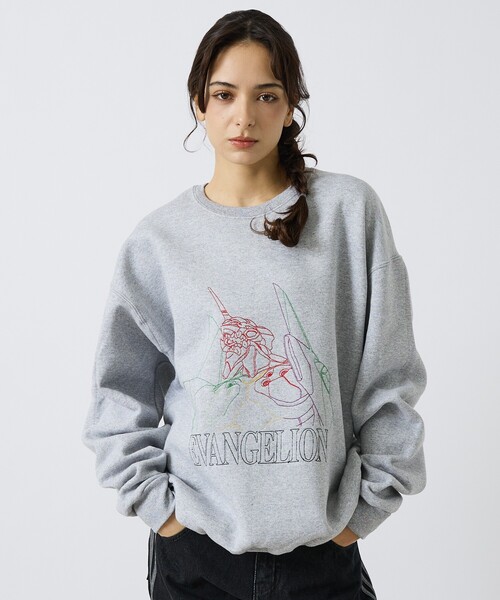 EVANGELION x FRUIT OF THE LOOM】刺繍 クルーネックスウェット×EVA