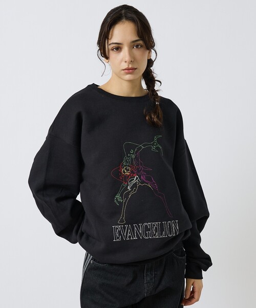 EVANGELION x FRUIT OF THE LOOM】刺繍 クルーネックスウェット×EVA