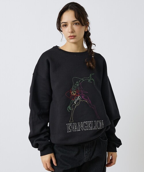 EVANGELION x FRUIT OF THE LOOM】刺繍 クルーネックスウェット×EVA