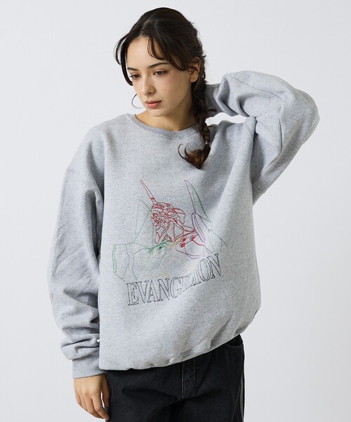FRUIT OF THE LOOM(フルーツオブザルーム)の「【EVANGELION x FRUIT OF THE LOOM】刺繍 クルーネックスウェット×EVA刺繍スウェット(スウェット・メンズ・ネイビー/ライトグレー/ブラック・S/M/XL/L)」の11枚目の写真