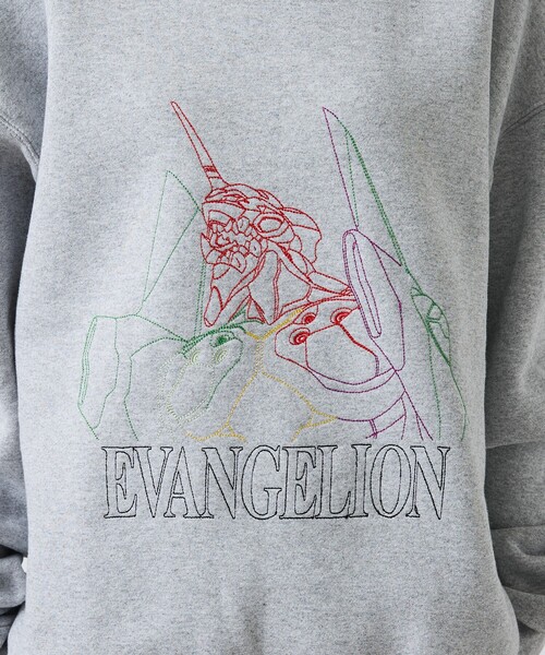 EVANGELION x FRUIT OF THE LOOM】刺繍 クルーネックスウェット×EVA