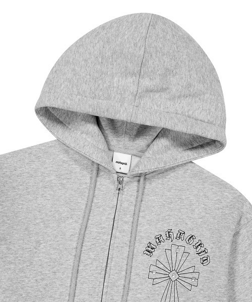 mahagrid 『mahagrid/マハグリッド』 Cross Studs Zip-Up Hoodie