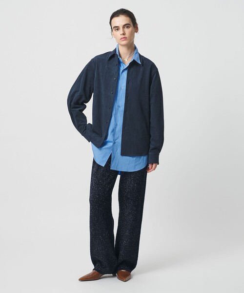 H　BEAUTY&YOUTH UNITED ARROWS（エイチビューティーアンドユースユナイテッドアローズ）の「＜H＞ナイロン スパークル ニットパンツ（その他パンツ・レディース・モカ/ネイビー/ライトブルー・FREE）」の3枚目の写真