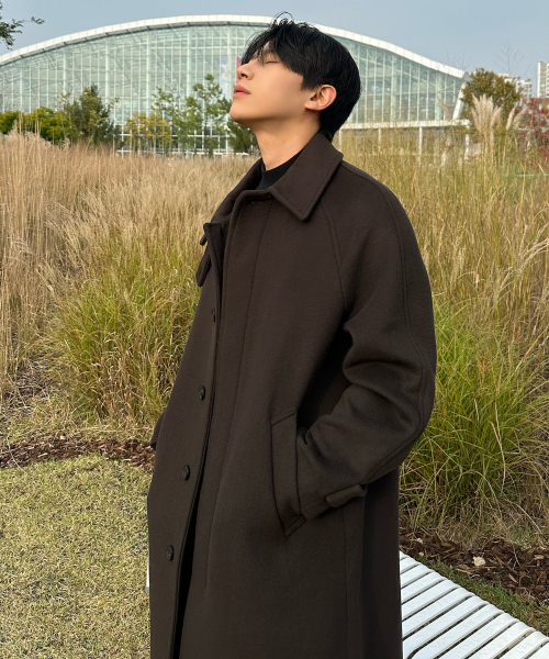 MINDBRIDGE（マインドブリッジ）の「ドゥグッド_[COUTURE]カシミヤオーバーサイズバルマカンロングコート - 4カラー（チェスターコート・メンズ・ブラック/ベージュ/ネイビー/ブラウン・100/110/95/105）」の6枚目の写真