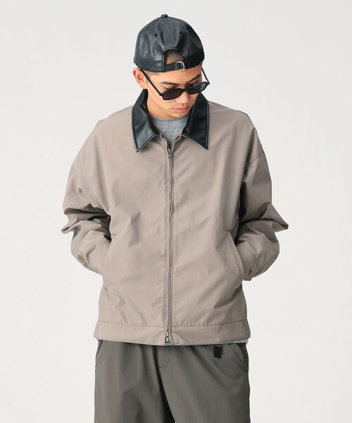 BEAMS（ビームス）の「シンセティックレザーカラー ジャケット（ブルゾン・メンズ・サックスブルー/ベージュ系その他・S/XL/L/M）」の2枚目の写真