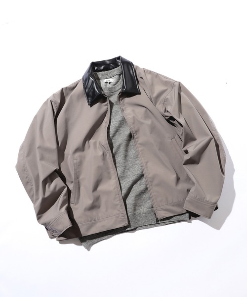 BEAMS（ビームス）の「シンセティックレザーカラー ジャケット（ブルゾン・メンズ・サックスブルー/ベージュ系その他・S/XL/L/M）」の3枚目の写真