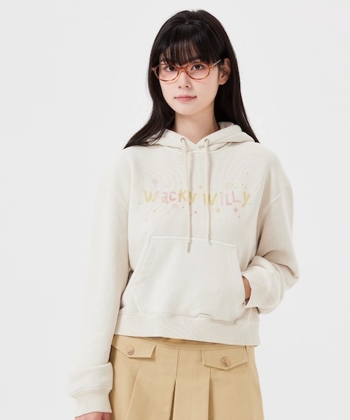 セール】WOMEN'S SNOWWASHING GRAPHIC CROP HOODIE（パーカー）｜Wacky