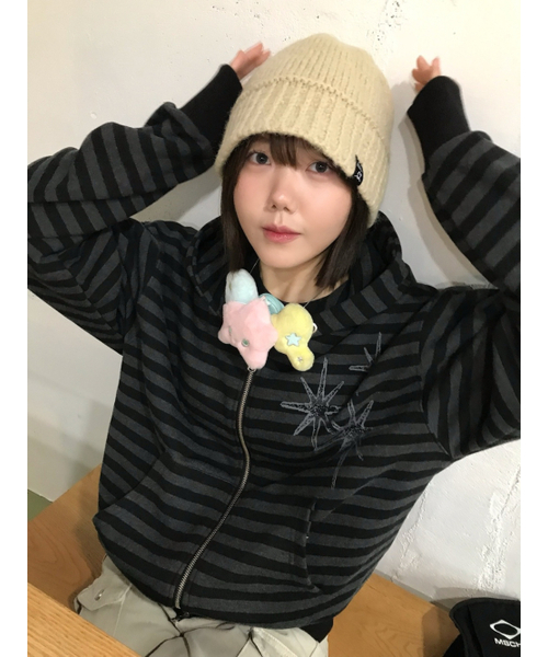 セール】アンタイトル ステリナイトストライプ フードパーカー