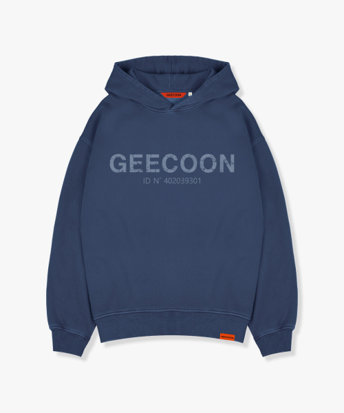 GEECOON(ジークーン)の「ピグメントダイングシグネチャーロゴフードスウェットシャツ GEE257-102 ブルー(パーカー・メンズ・ブルー・LARGE/X-LARGE)」の1枚目の写真