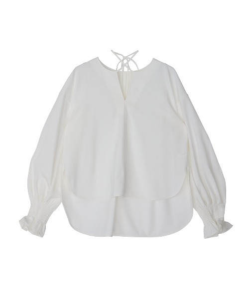 Ameri(アメリ)の「NECK RIBBON ARRANGE BLOUSE(シャツ/ブラウス・レディース・ネイビー/オフホワイト/クリーム・FREE)」の18枚目の写真