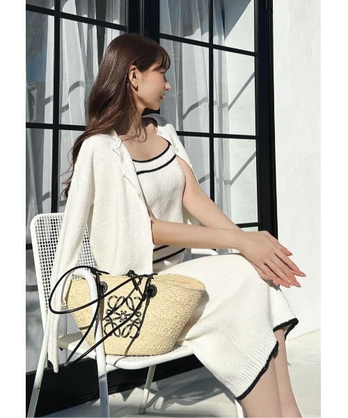 LUDICRUM(ルーディクルム)の「Loop yarn knit skirt(スカート・レディース・ブラック×ホワイト/ホワイト×ブラック・FREE)」の2枚目の写真