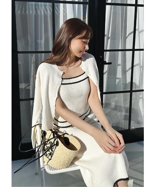 LUDICRUM(ルーディクルム)の「Loop yarn knit skirt(スカート・レディース・ブラック×ホワイト/ホワイト×ブラック・FREE)」の3枚目の写真