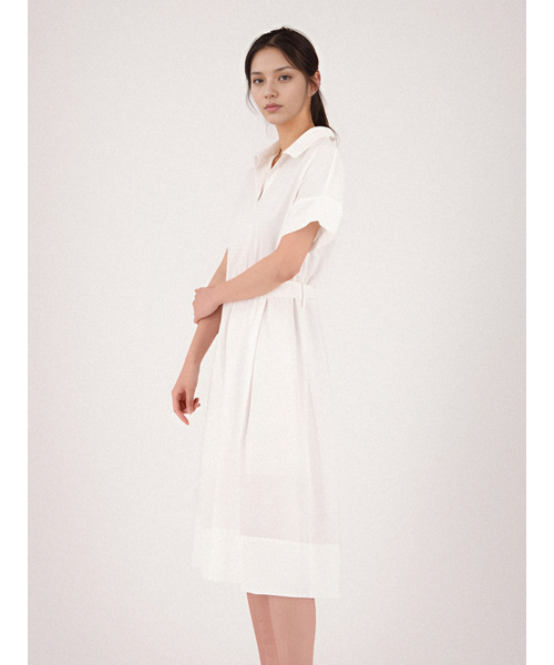ACUD(アクド)の「Collar Neck Half Sleeve Dress _White(ワンピース・レディース・ホワイト・S/M)」の3枚目の写真