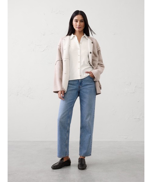 BANANA REPUBLIC FACTORY STORE(バナナリパブリック ファクトリーストア)の「BANANA REPUBLIC FACTORY STORE ブラッシュド リブ ボタントップ(Tシャツ/カットソー・レディース・ブラウン/ホワイト/ブラック・XS/S/M/L)」の6枚目の写真