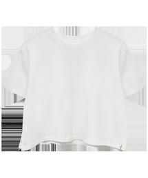 ベーシック クロップド半袖Tシャツ DEVI-T0109-ホワイト