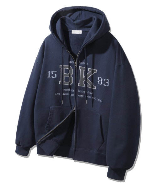 BAKKEN(バッケン)の「1583 BK ツーウェイ フードジップアップ BK7978_ネイビー(パーカー・メンズ・ネイビー・FREE)」の1枚目の写真