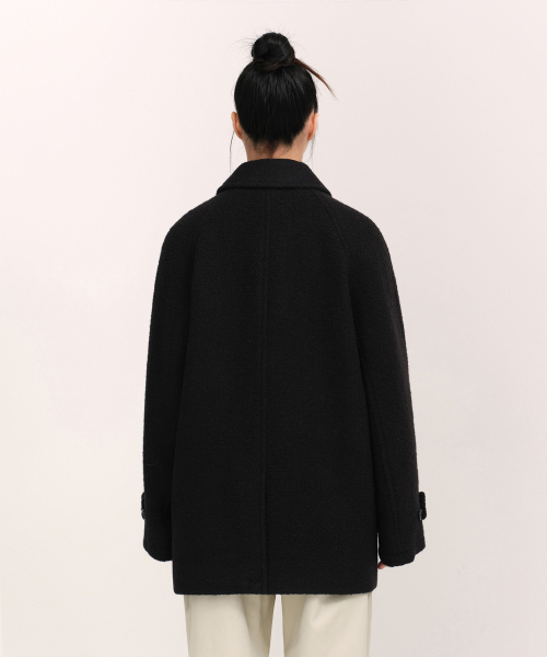MUSINSA STANDARD WOMAN（ムシンサスタンダードウーマン）の「ウィメンズウールブレンドブークルハーフダッフルコート[ブラック]（チェスターコート・レディース・その他・SMALL/MEDIUM/LARGE/X-SMALL）」の7枚目の写真