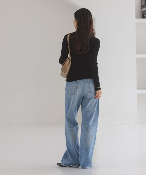 Noble（ノーブル）の「《追加》CO/SILK リブカーディガン（カーディガン/ボレロ・レディース・ブラック/ホワイト系その他・FREE）」の17枚目の写真