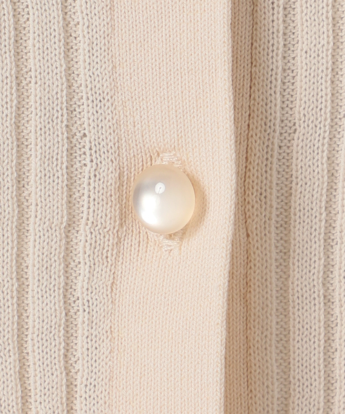 Noble（ノーブル）の「《追加》CO/SILK リブカーディガン（カーディガン/ボレロ・レディース・ブラック/ホワイト系その他・FREE）」の4枚目の写真