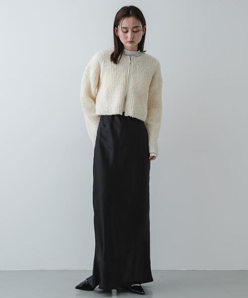 SENSE OF PLACE by URBAN RESEARCH（センスオブプレイスバイアーバンリサーチ）の「『洗濯可』コードテープヤーンカーディガン（カーディガン/ボレロ・レディース・ブラック/ミント/アイボリー・ONE）」の6枚目の写真