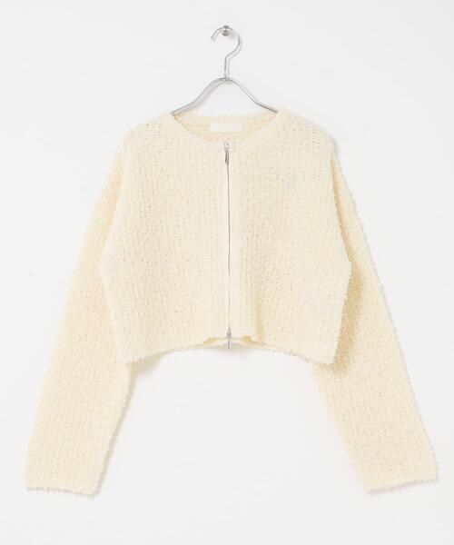 SENSE OF PLACE by URBAN RESEARCH（センスオブプレイスバイアーバンリサーチ）の「『洗濯可』コードテープヤーンカーディガン（カーディガン/ボレロ・レディース・ブラック/ミント/アイボリー・ONE）」の8枚目の写真